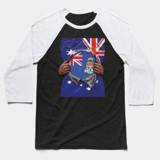 Cayman Islands Flag Australian Flag Ripped Open - Gift for Caymanian From Cayman Islands Baseball T-Shirt